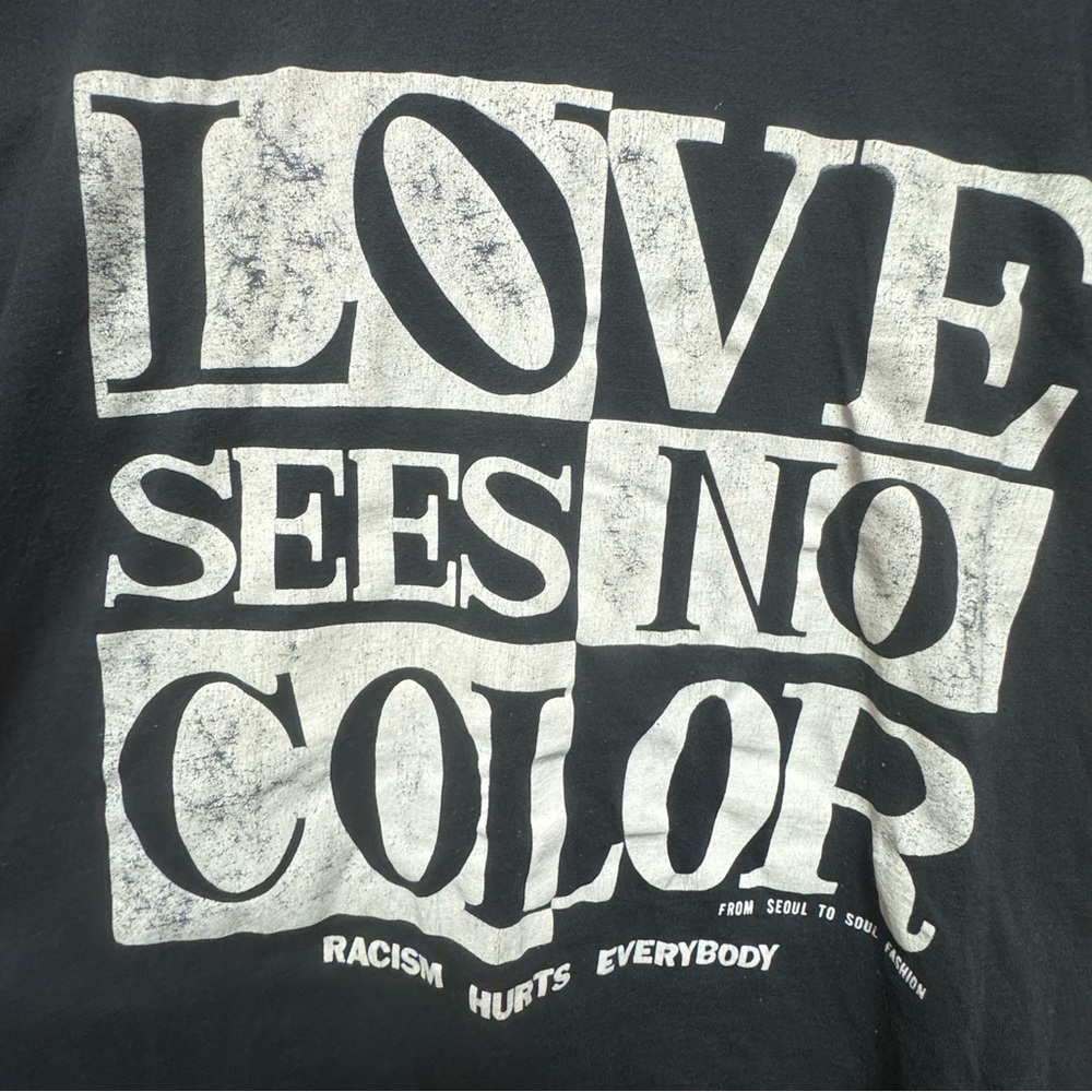 Vintage Black and White “Love Sees No Color” Screen Stars T-Shirt